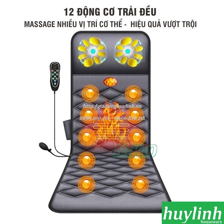 Nệm massage toàn thân Nikio NK-151 - Có hồng ngoại, gối mát xa cổ 4