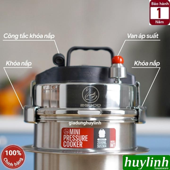 Nồi áp suất Inox 304 2Good M1 - 2 lít - không kén bếp 3