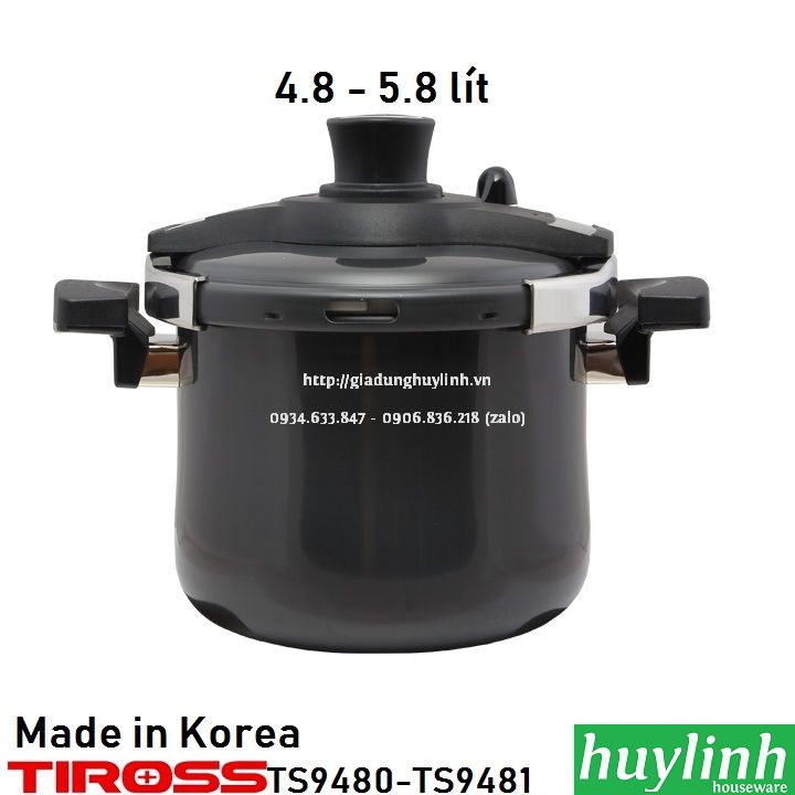 Nồi áp suất Tiross TS9480 - TS9481 - (4.8 - 5.8 lít) - made in Hàn Quốc