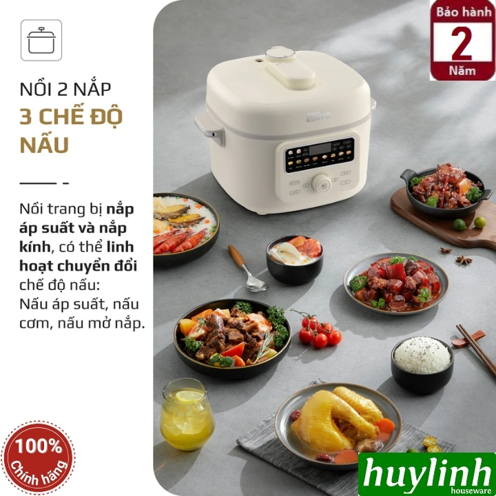 Nồi áp suất điện đa năng Olivo PC40 - 4 lít - 1300W - 2 nắp nồi - 10 menu 3