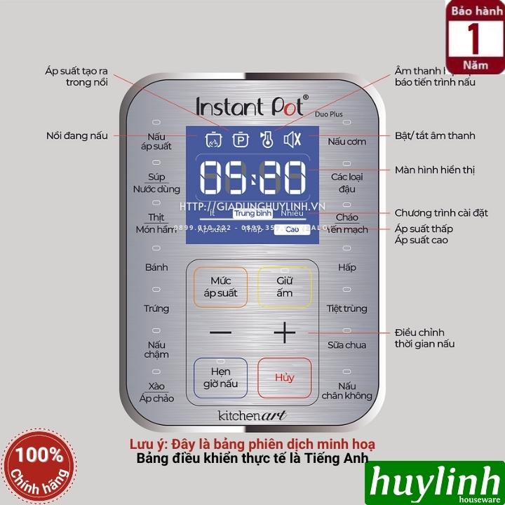 Nồi áp suất điện tử 9 trong 1 Instant POT Duo Plus 60 - 9-in-1 - 5.7 lít - 14 chức năng 2