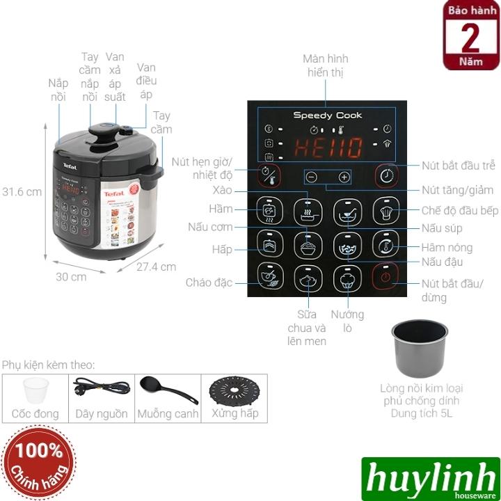 Nồi áp suất điện Tefal Speedy Cook CY222D68 - 5 lít - 10 chức năng 2