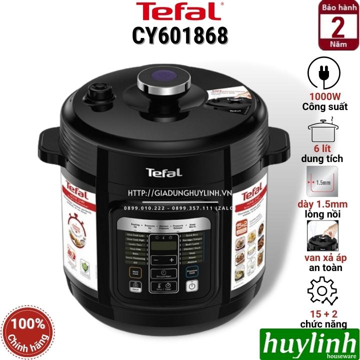 Nồi áp suất điện tử Tefal CY601868 - Dung tích 6 lít - Công suất 1000W