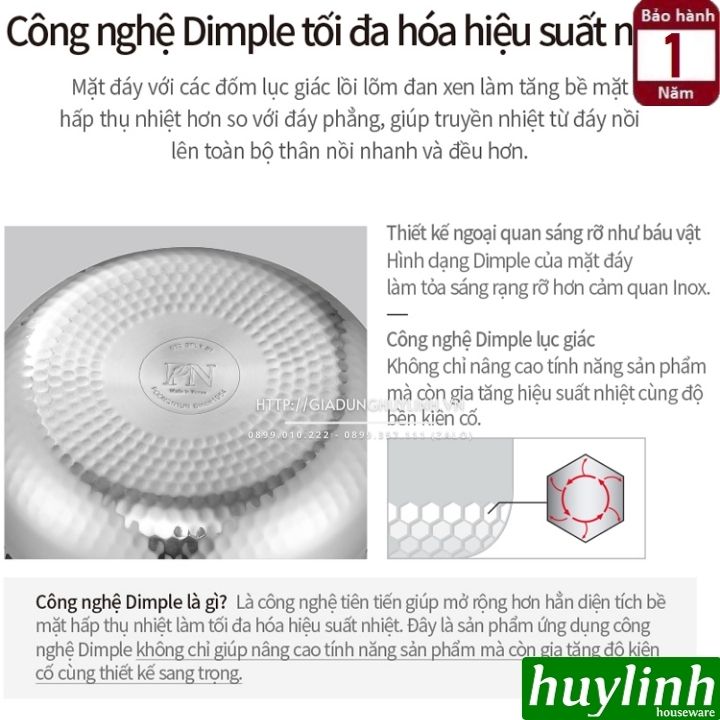 Nồi áp suất Inox đáy từ PoongNyun HNHPC-10(IH) - 6 lít - Made in Hàn Quốc 6