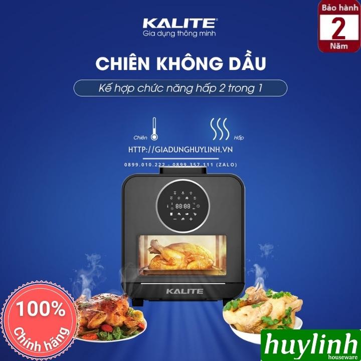 Nồi chiên không dầu hấp hơi nước Kalite Steam Star - 15 lít - Tặng kẹp gắp + bình xịt dầu 5