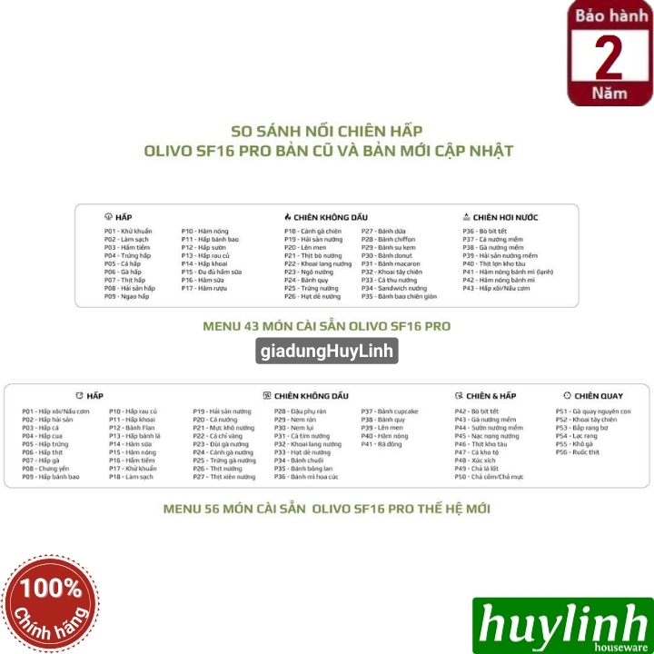 Nồi chiên hấp hơi nước Olivo SF16 PRO “Max” 11