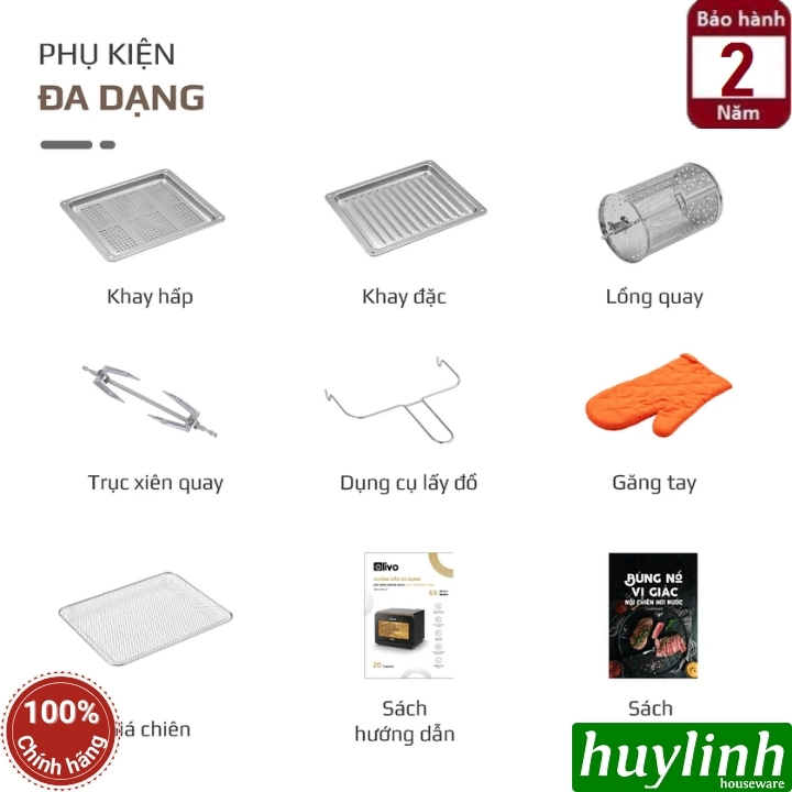 Nồi chiên hấp OLIVO SF20 SteamFry Xtra 7