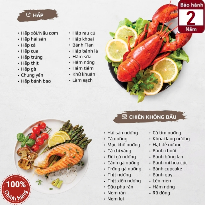 Nồi chiên hấp OLIVO SF20 SteamFry Xtra 4