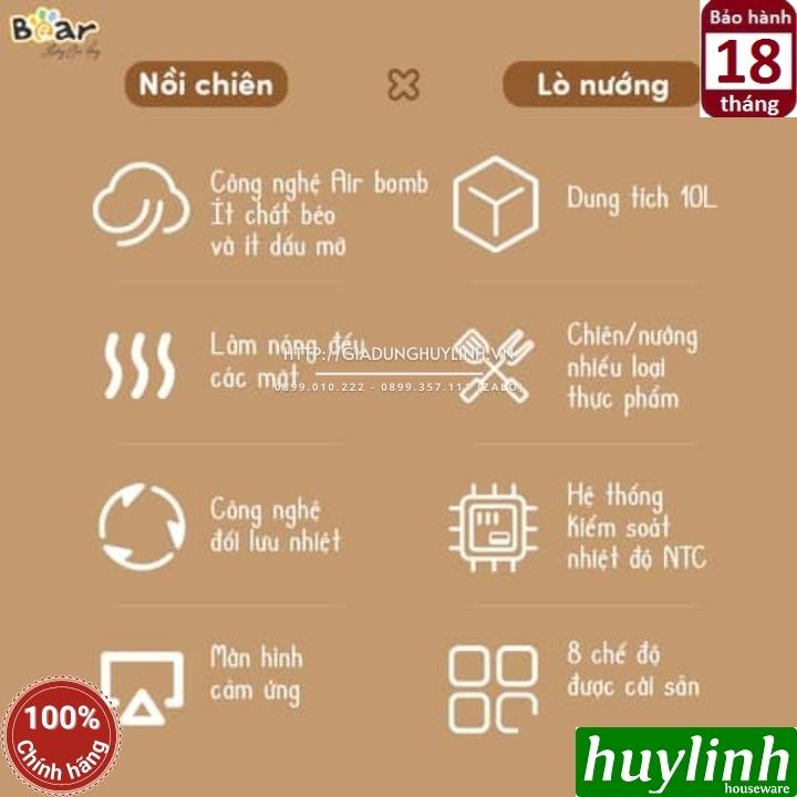 Nồi chiên không dầu Bear QZG-A15V1 - 10 lít - 8 chức năng 3