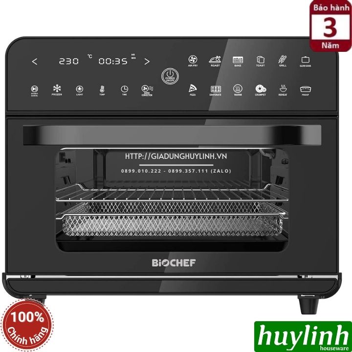 Nồi chiên không dầu điện tử Biochef AU25 - 25 lít - Tặng bao tay 3