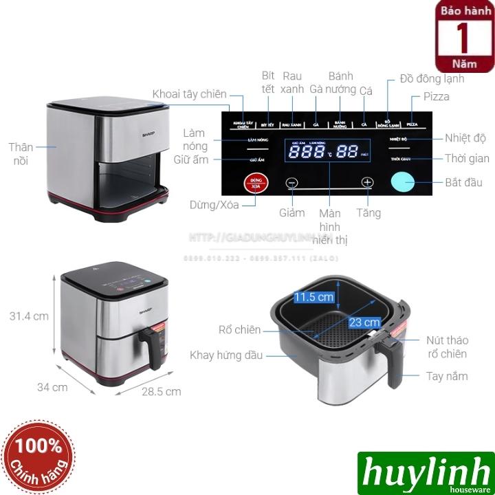 Nồi chiên không dầu điện tử Sharp KF-AF70EV - 7 lít 2