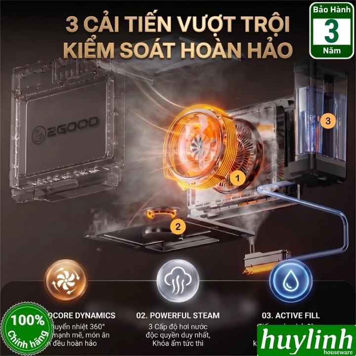 Nồi chiên không dầu hấp hơi nước 2Good S200 - 32 lít - mẫu mới 5