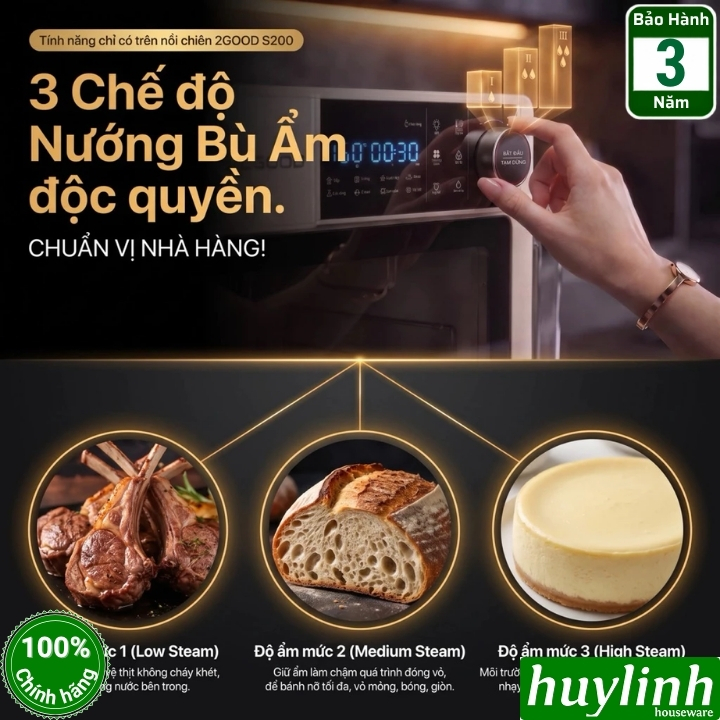 Nồi chiên không dầu hấp hơi nước 2Good S200 - 32 lít - mẫu mới 6