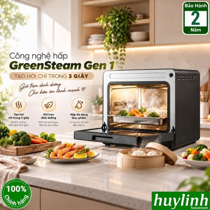 Mẫu mới 2026 - Nồi chiên không dầu hấp hơi nước Olivo SF1800 Ultra - Dung tích 18 lít - 100 menu nấu nướng 5