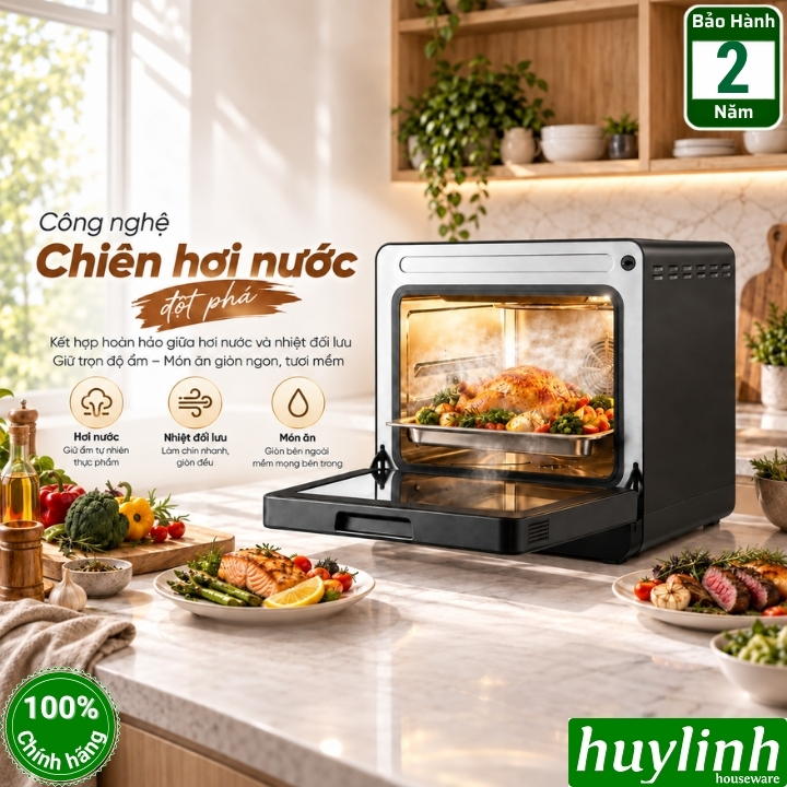 Mẫu mới 2026 - Nồi chiên không dầu hấp hơi nước Olivo SF1800 Ultra - Dung tích 18 lít - 100 menu nấu nướng 7