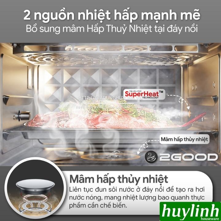 Nồi chiên không dầu hấp hơi nước siêu nhiệt 2Good S100 - 20 lít - 1800W - Tặng bao tay chống bỏng 4