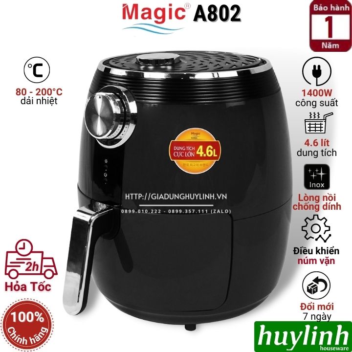 Nồi chiên không dầu Magic Korea A-802 - 4.6 lít