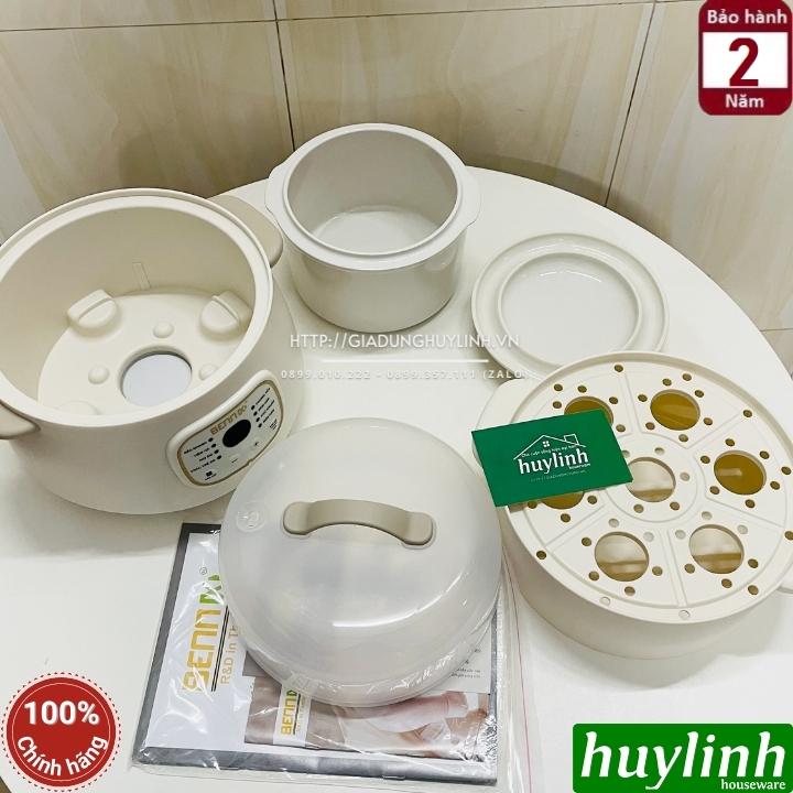 Nồi nấu cháo, chưng yến, hầm cách thuỷ Bennix BN-10SLC - 1 lít - kèm xửng hấp 2