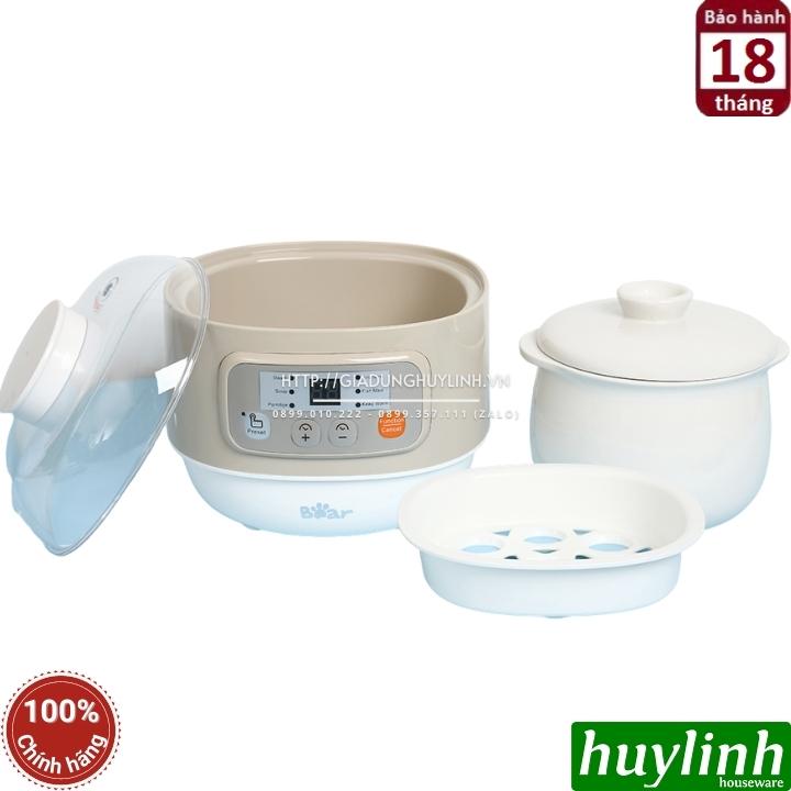 Nồi nấu chậm - chưng yến - nấu cách thuỷ Bear DDZ-A08D1 [A08G2] - 0.8 lít - Kèm xửng hấp 3