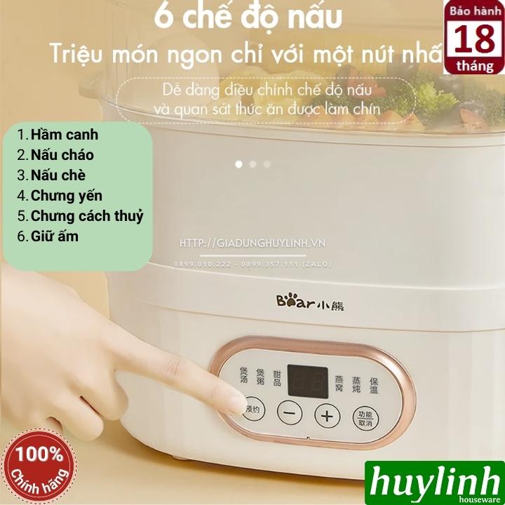 Nồi nấu chậm - chưng yến - nấu cách thuỷ Bear DDZ-C10V1 - 1 lít - Kèm xửng hấp 2