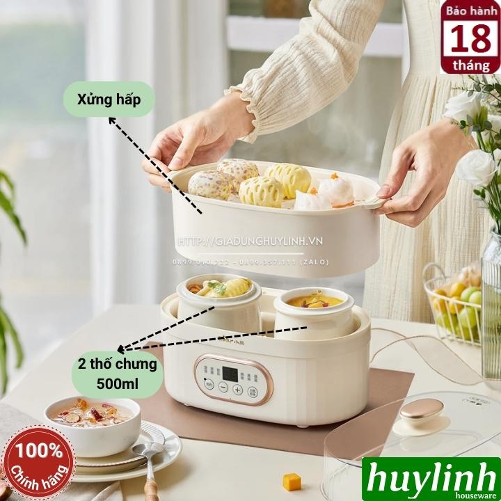 Nồi nấu chậm - chưng yến - nấu cách thuỷ Bear DDZ-C10V1 - 1 lít - Kèm xửng hấp 3