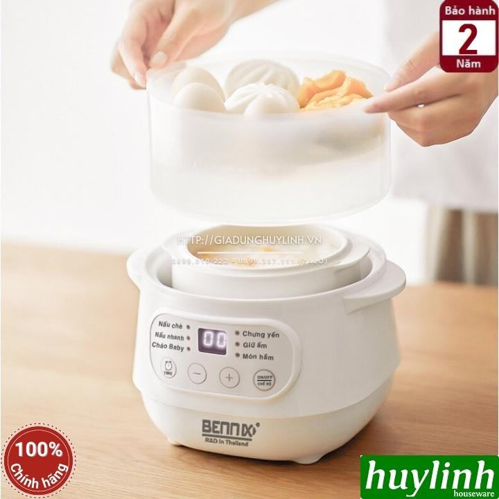 Nồi chưng yến, nấu cháo chậm Bennix BN-100A Steam - 1 lít - Có xửng hấp 3