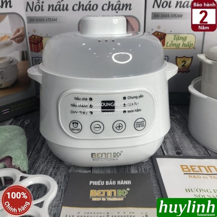Nồi chưng yến, nấu cháo chậm Bennix BN-100A Steam - 1 lít - Có xửng hấp 5