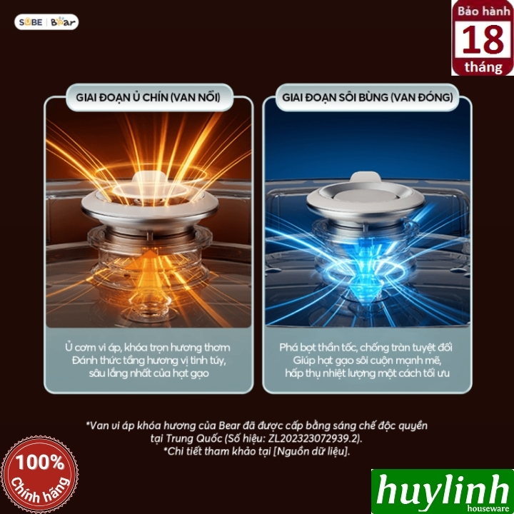 Nồi cơm điện lòng gang tráng men Bear RC-4H40Y - 1.5 lít 8