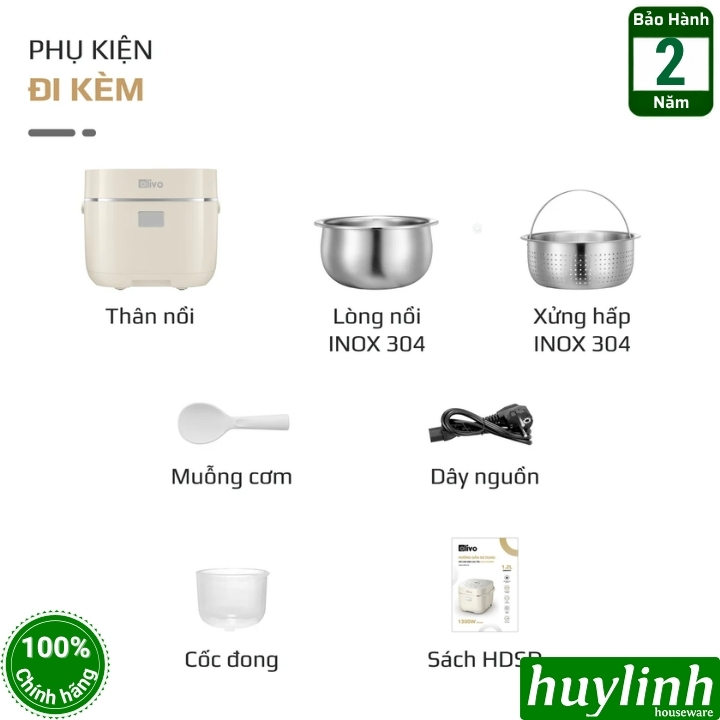 Nồi cơm điện cao tần Olivo RC-600IH - lòng nồi inox 304 - 1.2 lít 7