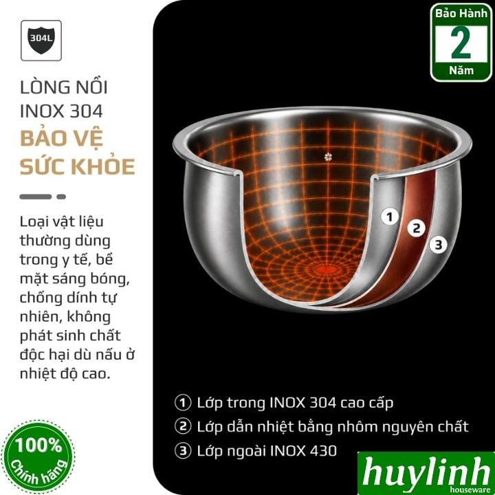 Nồi cơm điện cao tần Olivo RC-600IH - lòng nồi inox 304 - 1.2 lít 4