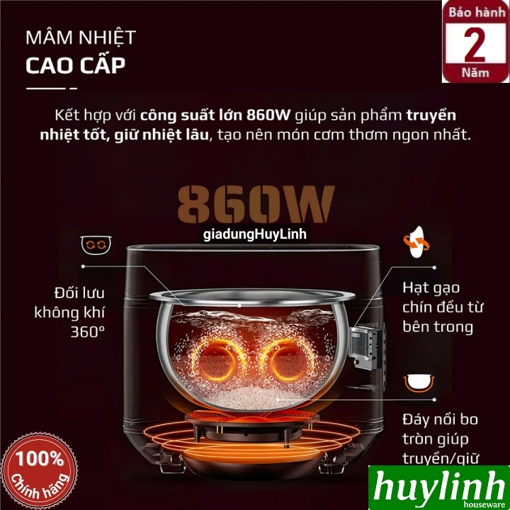Nồi cơm điện tử Olivo RC86 6