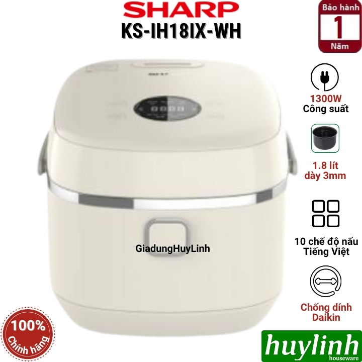 Nồi cơm điện tử cao tần IH Sharp KS-IH10IX-WH (1 lít) - KS-IH18IX-WH (1.8 lít) - 10 chức năng 2