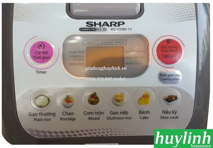 Nồi cơm điện tử Sharp KS-COM11V - 1 lít