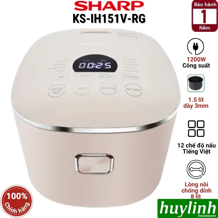 Nồi cơm điện tử cao tần IH Sharp KS-IH151V (1.5 lít) - IH181V-RG (1.8 lít) - 12 chức năng