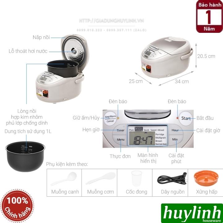 Nồi cơm điện tử Tiger JAX-S10W - 1 lít - 9 chức năng - Sản xuất tại Nhật Bản 2