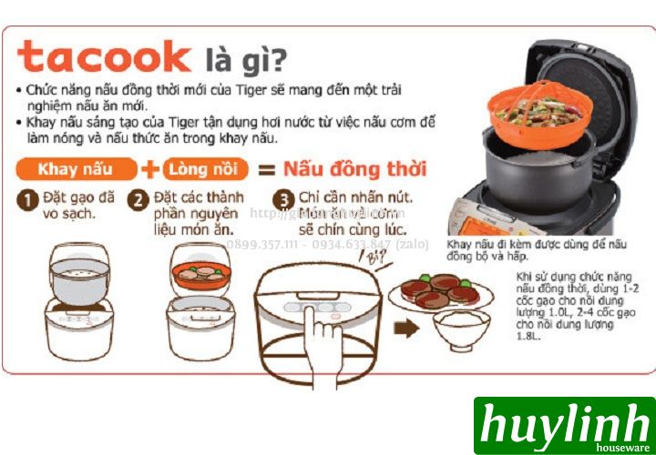 Nồi cơm điện tử Tiger JBV-S18W - 1.8 lít - Made in Nhật Bản 6