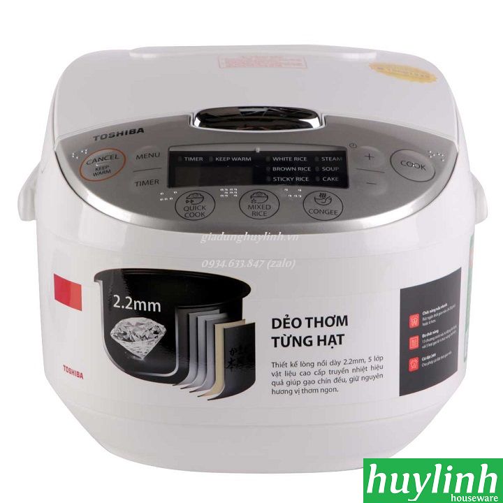 Nồi cơm điện tử Toshiba RC-10DH1NV - 1 lít 6