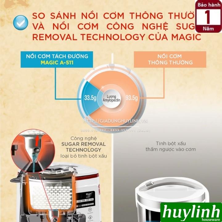Nồi cơm điện tử tách đường Magic Korea A511 - 1.5 lít 4