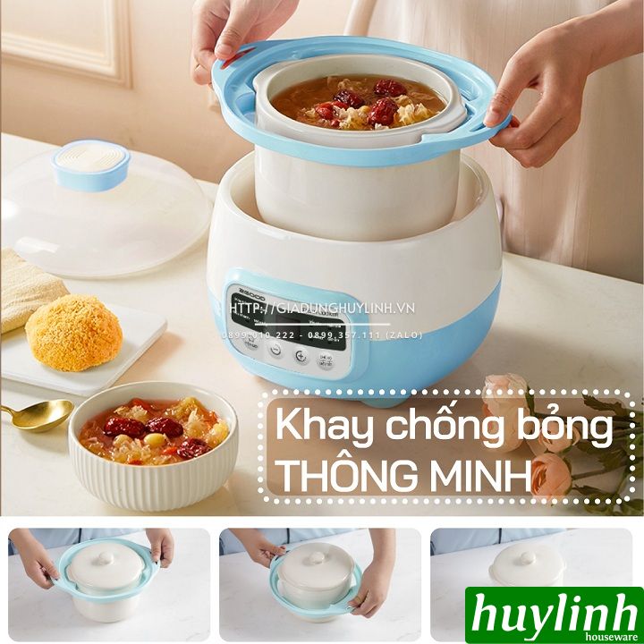 Nồi hầm chậm, chưng yến, nấu cách thuỷ 2Good A300 - 3.1 lít - 2 tầng 5