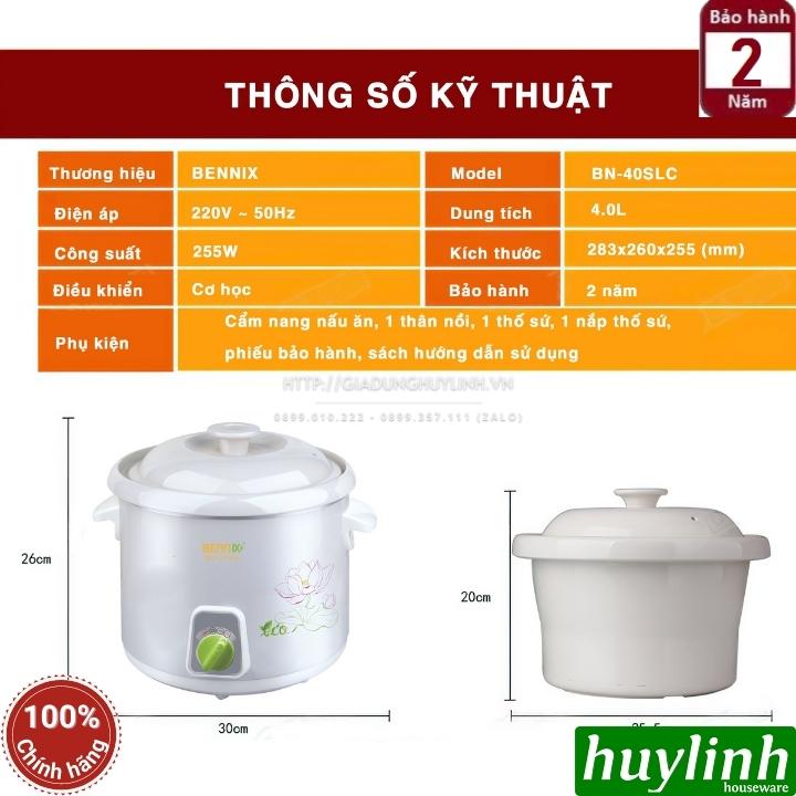 Nồi tiềm nấu cháo chậm Bennix BN-40SLC - 4 lít 2