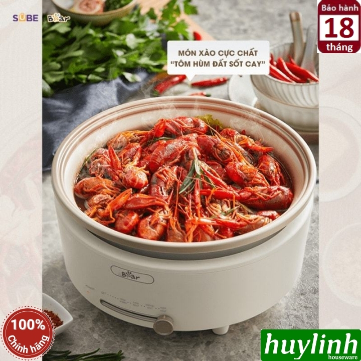 Nồi lẩu điện đa năng Bear SB-NL05F - dung tích 5 lít - 4 mức nhiệt - dùng chiên xào 3