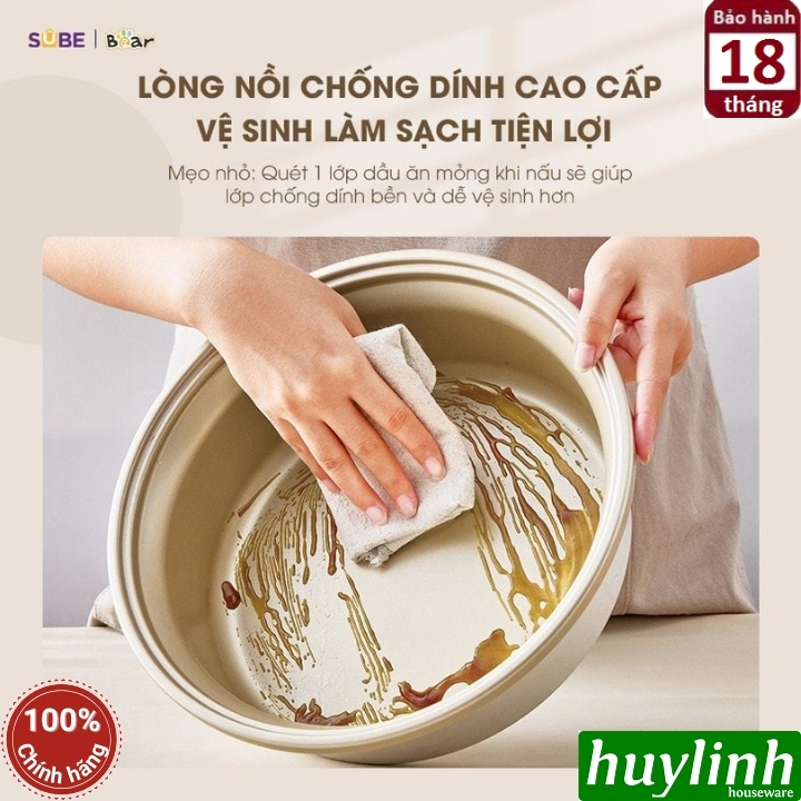 Nồi lẩu điện đa năng Bear SB-NL05F - dung tích 5 lít - 4 mức nhiệt - dùng chiên xào 4