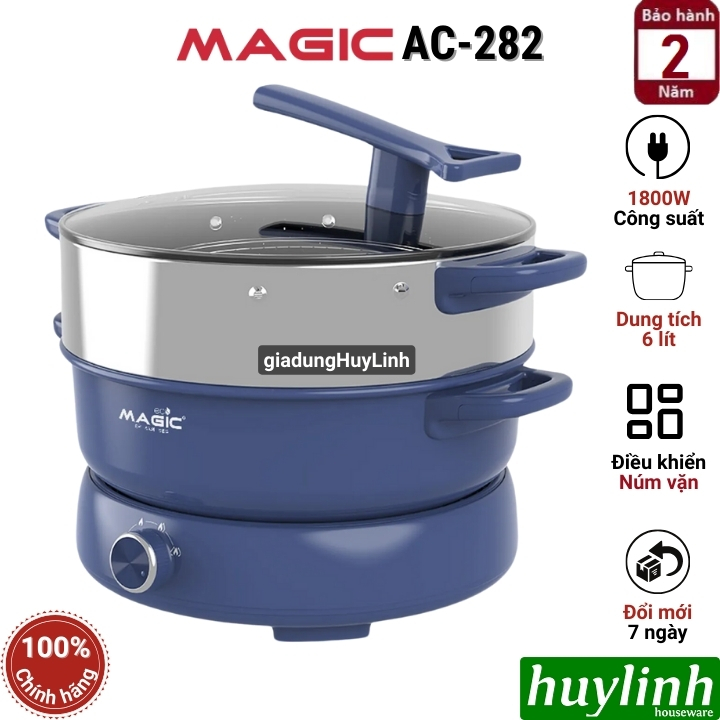 Nồi lẩu hấp điện thuỷ nhiệt Magic ECO AC-282 - 6 lít - 1800W