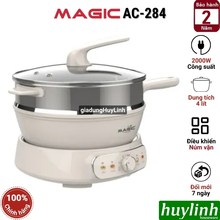 Nồi lẩu hấp điện thuỷ nhiệt Magic ECO AC-284 - 4 lít - 2000W