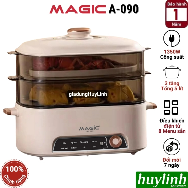 Nồi lẩu hấp điện đa năng Magic A-090 - 5 lít - 1355W