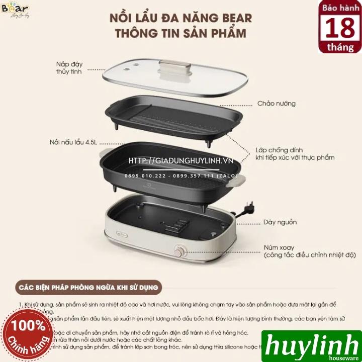 Nồi lẩu - nướng 2 khay Bear SB-NL45K - 4.5 lít 6