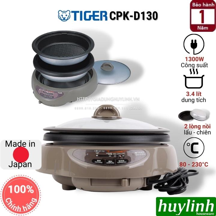 Nồi lẩu nướng đa năng Tiger CPK-D130 - 3.4 lít - 2 trong 1