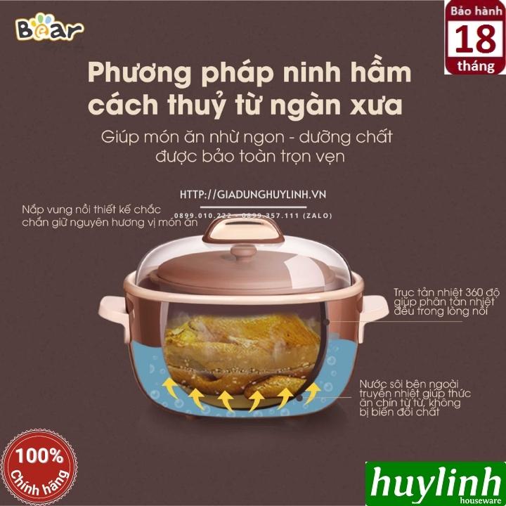 Nồi nấu cháo chậm thố đất tử sa Bear DDZ-C25R6 - 2.5 lít - kèm xửng hấp + 4 thố nhỏ 9