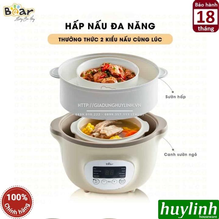 Nồi nấu chậm, chưng yến, nấu cách thuỷ Bear SUBE002 - 1.6 lít - Kèm xửng hấp + 2 thố 0.5 lít 3