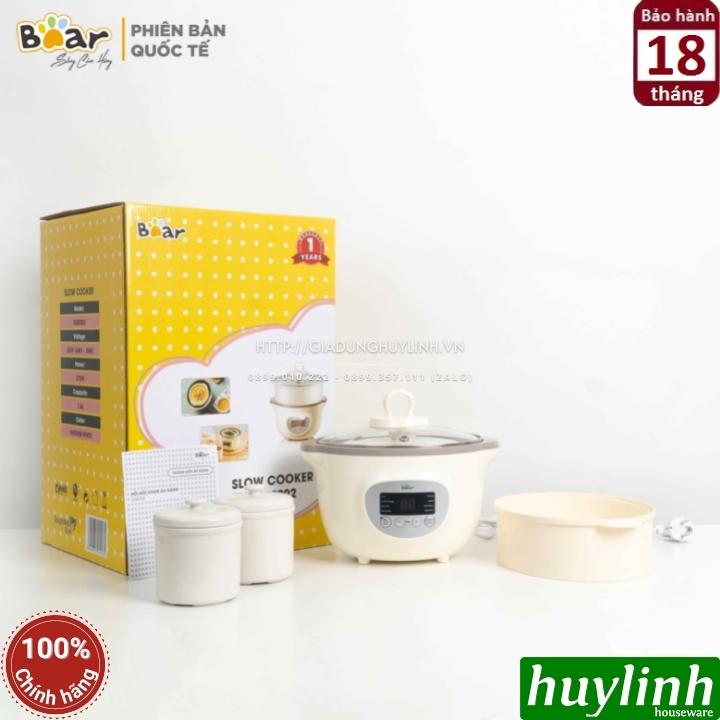 Nồi nấu chậm, chưng yến, nấu cách thuỷ Bear SUBE002 - 1.6 lít - Kèm xửng hấp + 2 thố 0.5 lít 4